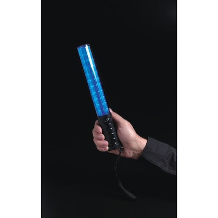 LED Safety Baton, Red/Blue, Variable FPM, Magnetic Base MPN:2010