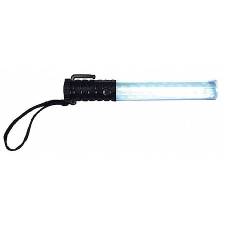 LED Safety Baton, Black+Clear, HighImpact ABS Plastic, 13 1/2 in Length MPN:2090