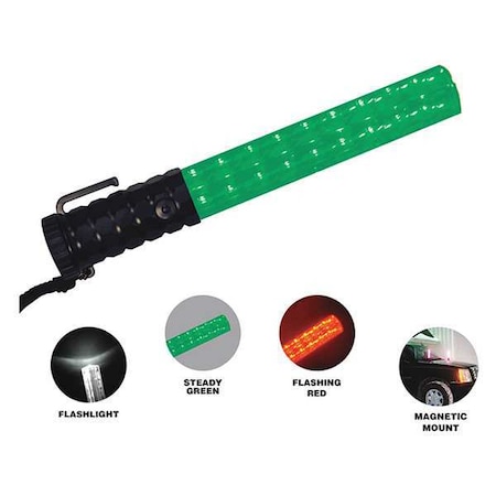 LED Safety Light, 11.5inH, Green/Red/White MPN:3030