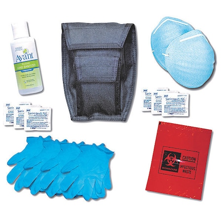 Sanitizer Prep Kit, Nitrile, Nylon, 10 1/2 in L, 7 1/2 in W, Black MPN:476