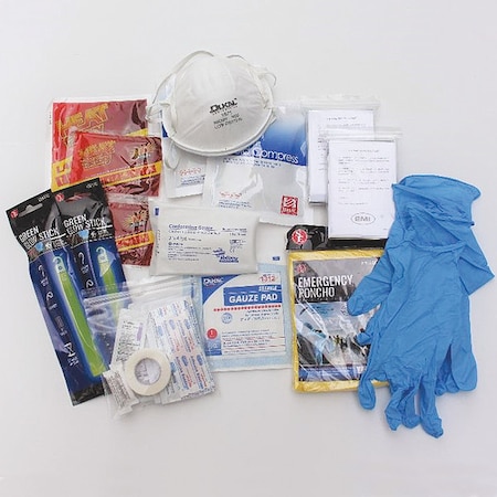 Survival Kit Refill, Nylon, 10 in L, 5 in W, Clear MPN:482