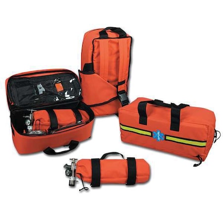 Airway Trauma Response Bag, Nylon, 23 in L, 12 in W, Orange MPN:879