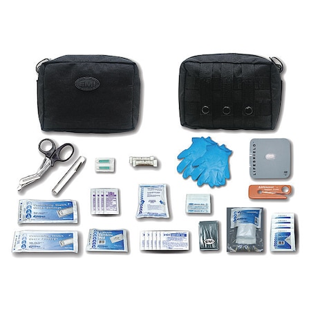 Molle-PAC Trauma Kit, 6 in W, Black MPN:9110
