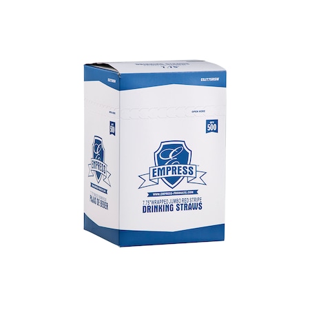 Striped, Jumbo Straws, Paper Wrapped, 7.75