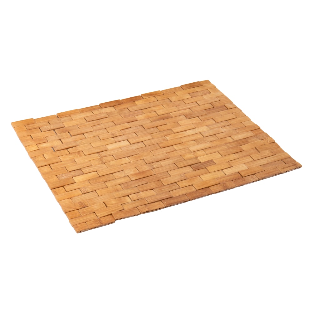 Mind Reader Roll Up Bamboo Bath Mat, x 2/3in H 16-1/2in W x 23-1/2in L, Brown MPN:BAMAT-BRN