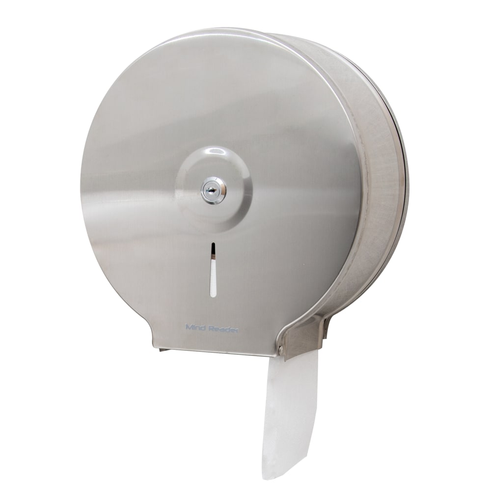 Mind Reader Locking Toilet Paper Roll Dispenser, 4-1/2inH x 10-1/2inW x 10inD, Silver MPN:SSTOIL-SIL