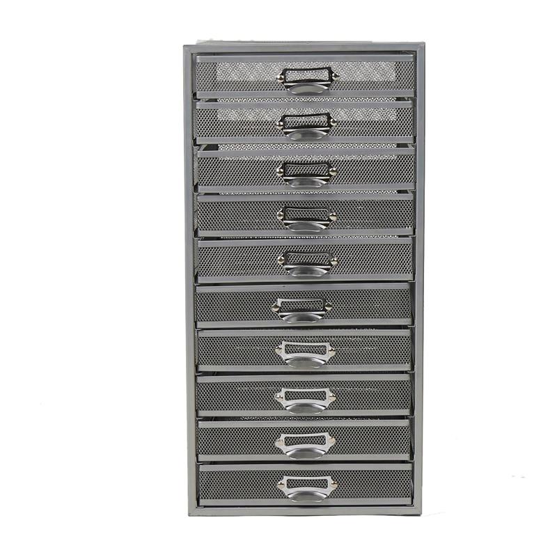Mind Reader File Storage Drawers Multi-Purpose Desk Organizer, 21-1/4inH x 14inW x 10-3/4inD, Silver MPN:10CABMESH-SIL