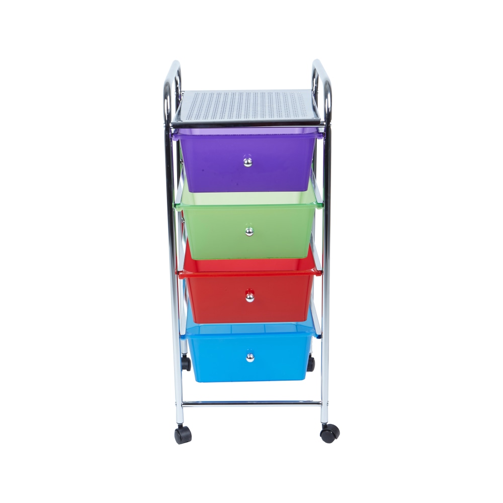 Mind Reader Rolling Utility Cart, 4-Drawer, 30inH x 15-1/4inW x 12-3/4inD, Multi-color MPN:4DPTROLL-ASST