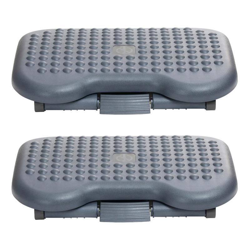 Mind Reader Adjustable Ergonomic Under Desk Foot Rest, Plastic, 6-1/4inH x 13inW x 17inD, Black, Set of 2 Footrests MPN:2FTREST-BLK