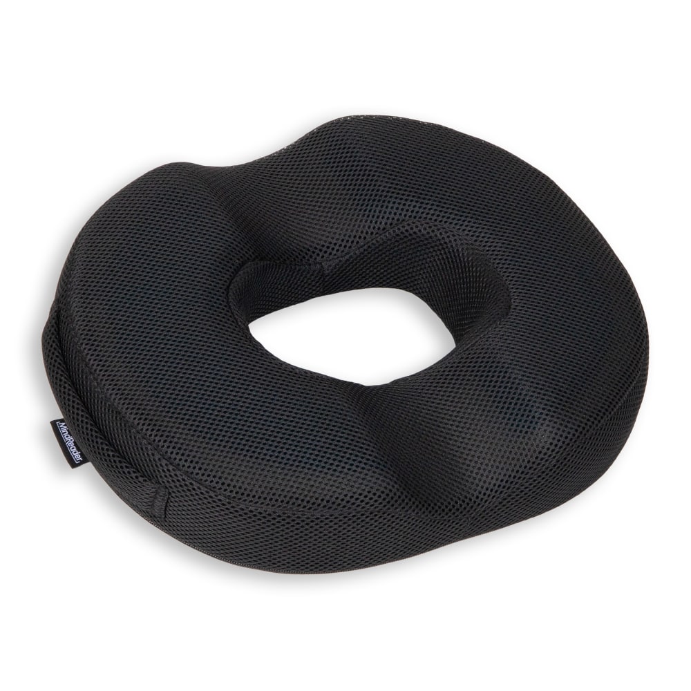 Mind Reader Ergonomic Air-Cloud Gel Donut Pillow With Cooling Core, 2-3/4inH x 13-1/4inW x 16inD, Black MPN:DOSEATCG-BLK