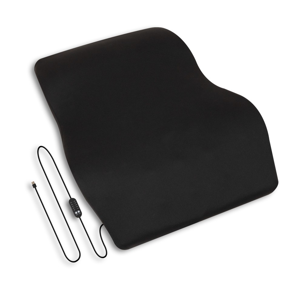 Mind Reader Ergonomic Heated Air-Cloud Lumbar Cushion, 18-1/2inH x 5inW x 14-1/2inD, Black MPN:HEABACK-BLK