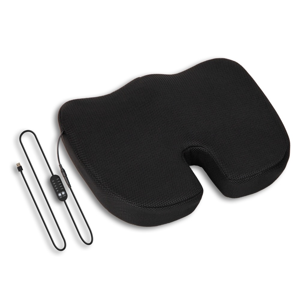 Mind Reader Heated Memory Foam Seat Cushion, 2-3/4inH x 13-1/2inW x 18inD, Black MPN:HEASCUSH-BLK