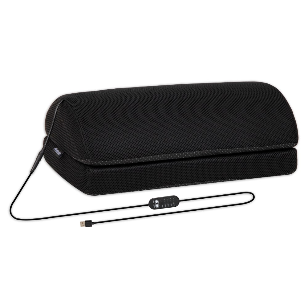 Mind Reader Heated Memory Foam Footrest, 5-3/4inH x 10inW x 16-1/2inD, Black MPN:HEATFOOT-BLK