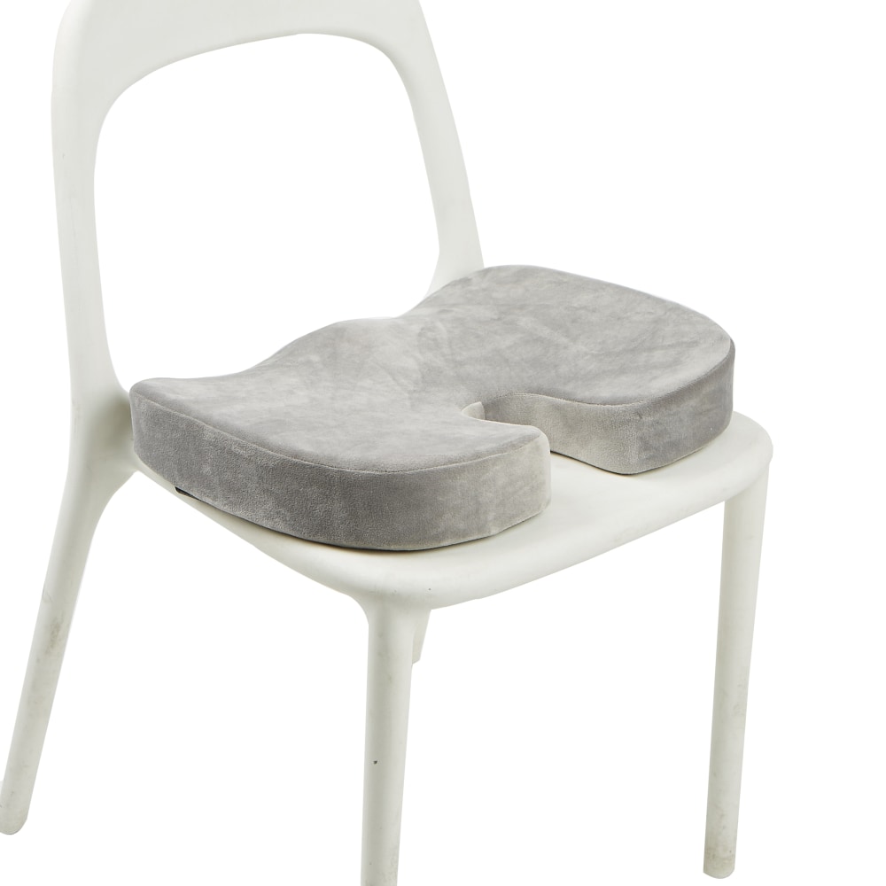 Mind Reader Ergonomic Orthopedic Seat Cushion, Memory Foam, 2-3/4inH x 13-1/2inW x 18inL, Gray MPN:SEACUSH-GRY