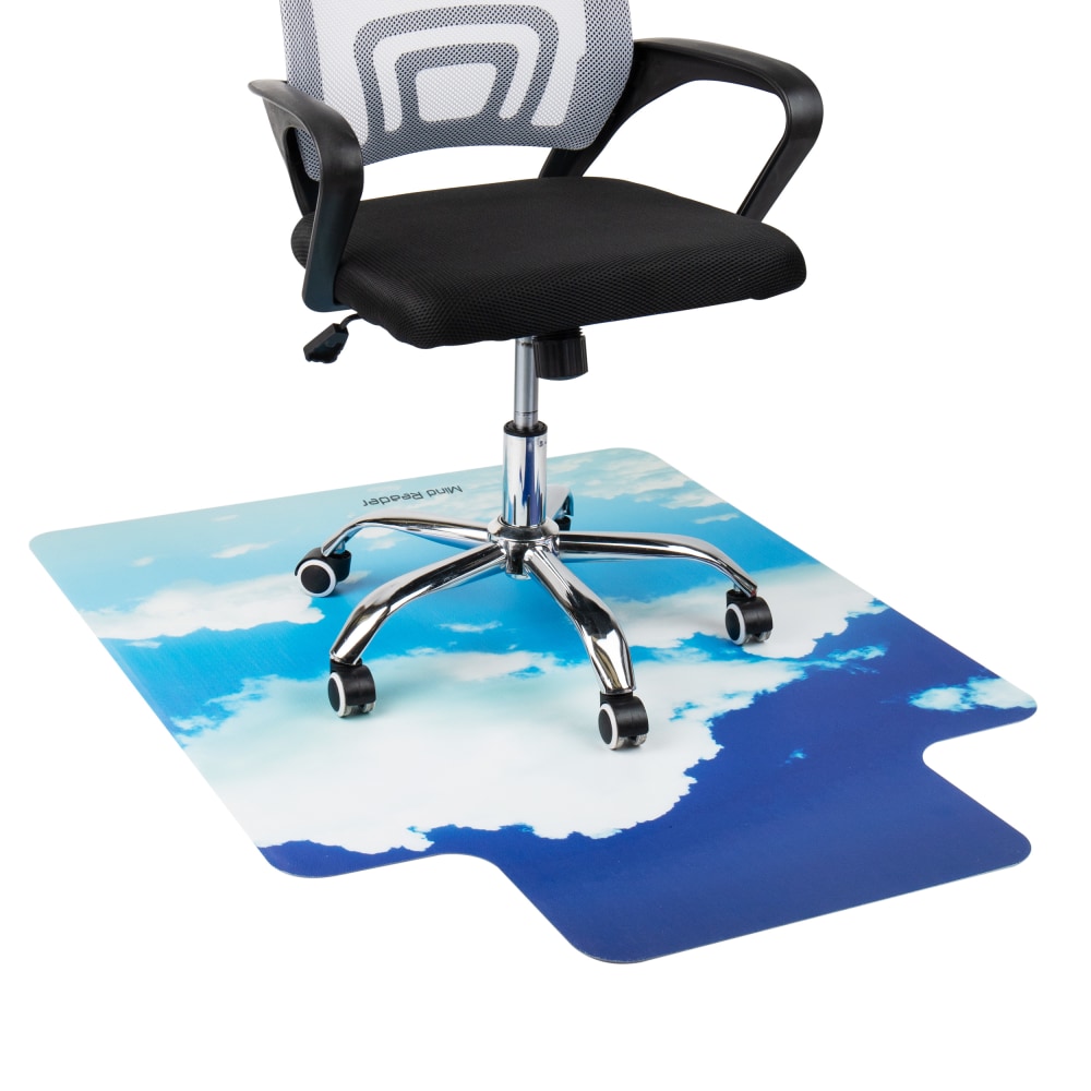 Mind Reader Polycarbonate Office Chair Mat For Hard Floor, 47-1/4in x 35-1/2in, Head In The Clouds, Blue MPN:SKYMAT-ASST