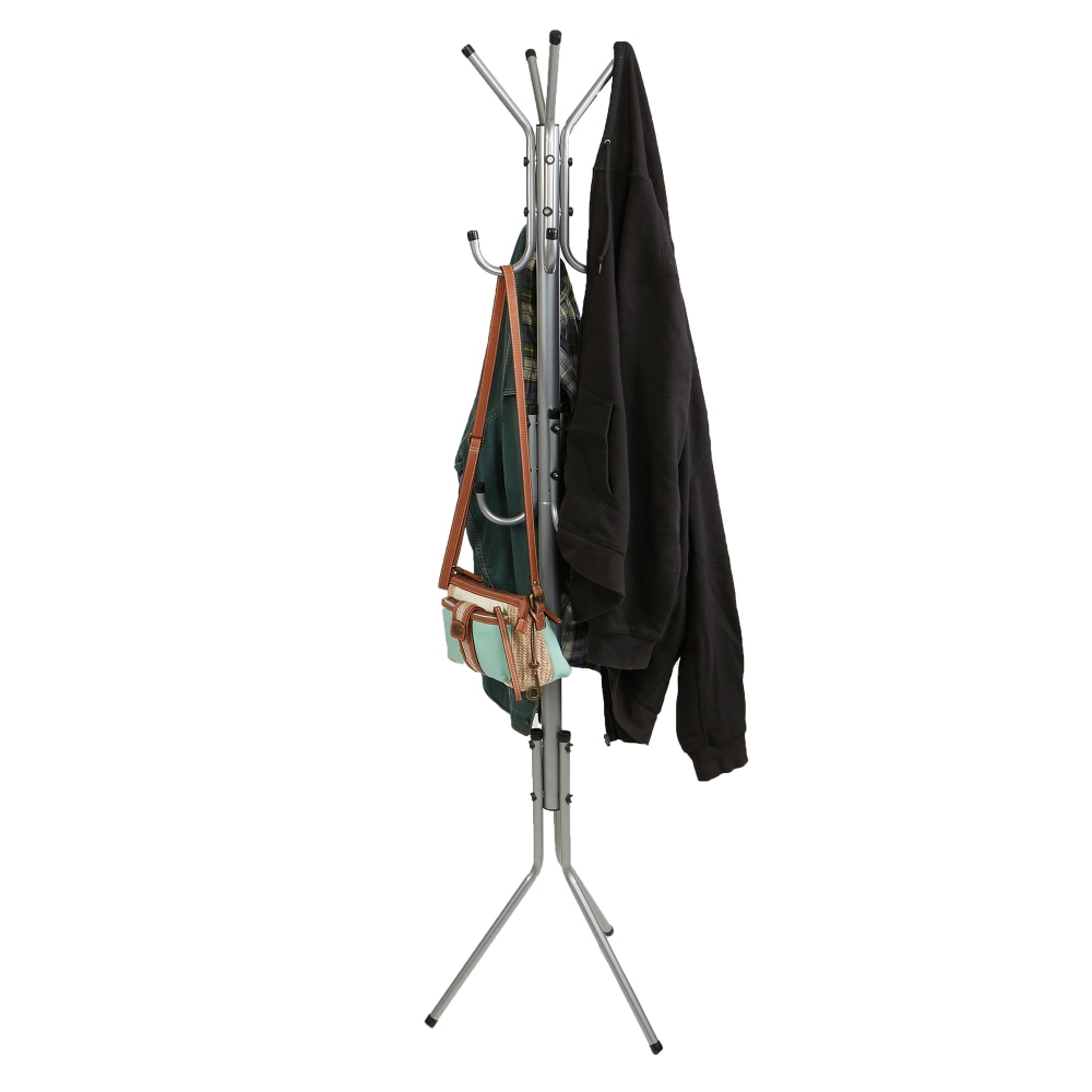 Mind Reader Freestanding Coat Rack Multi-Tier Organizer, 68-1/2inH x 18inW x 18inD, Silver MPN:COATRACK11-SIL