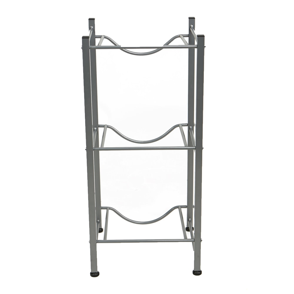 Mind Reader 5 Gallon Water Jug Stand Metal 3 Tier Water Cooler Stand, 28-3/4inH x 13 1/2inW x 13 1/2inD, Silver MPN:3TJUG-SIL