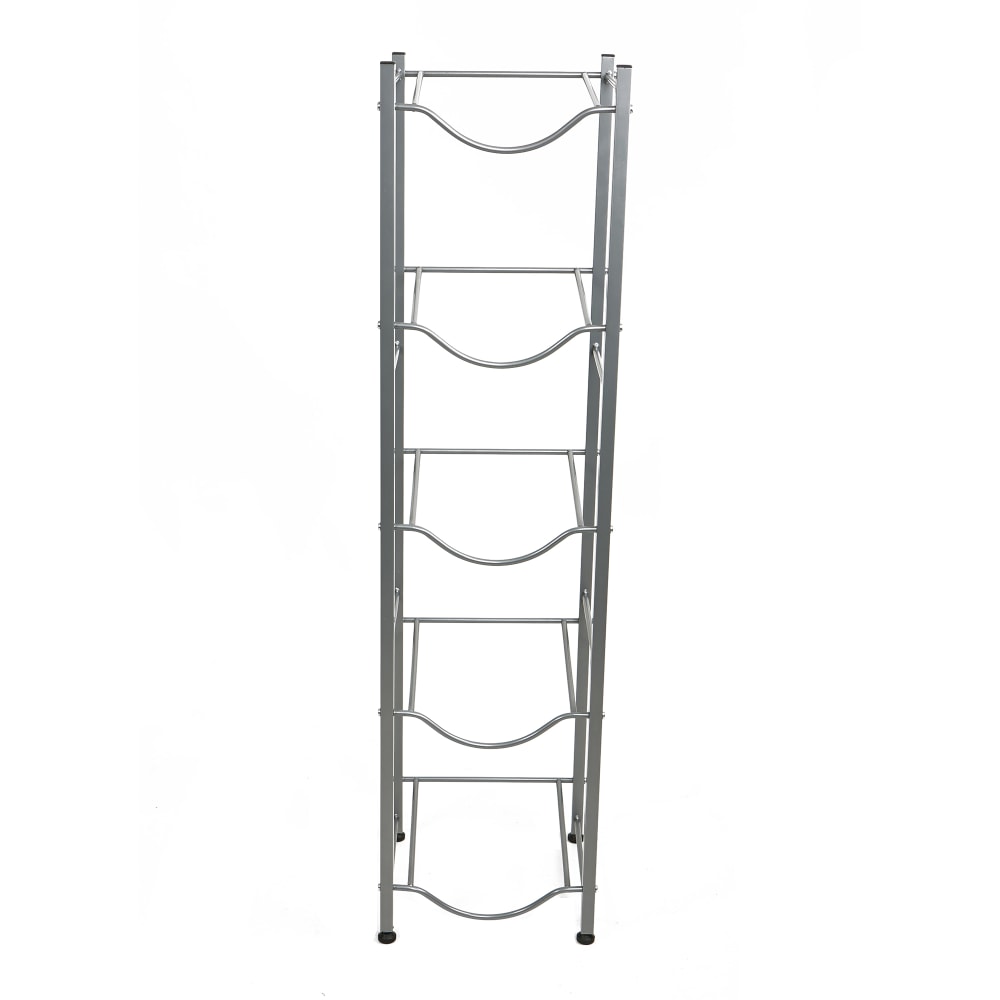 Mind Reader Heavy Duty 5-Tier Water Jug Stand, Metal, 54inH x 13-1/2in L x 13-1/2inW, Silver MPN:5TJUG-SIL