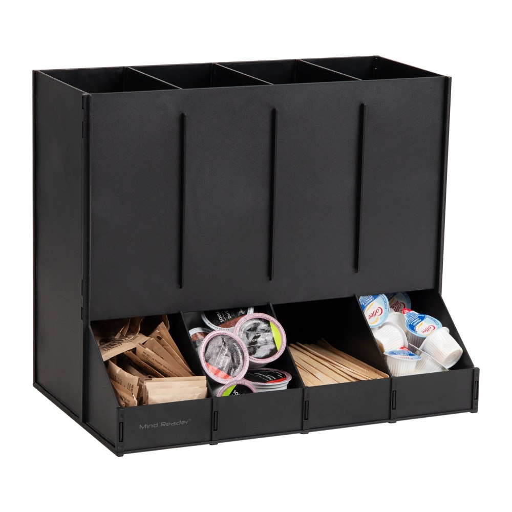 Mind Reader 4-Compartment Single-Serve Coffee Pod Dispenser, 12-1/4inH x 9inW x 14-1/2inD, Black MPN:CPODBK-BLK
