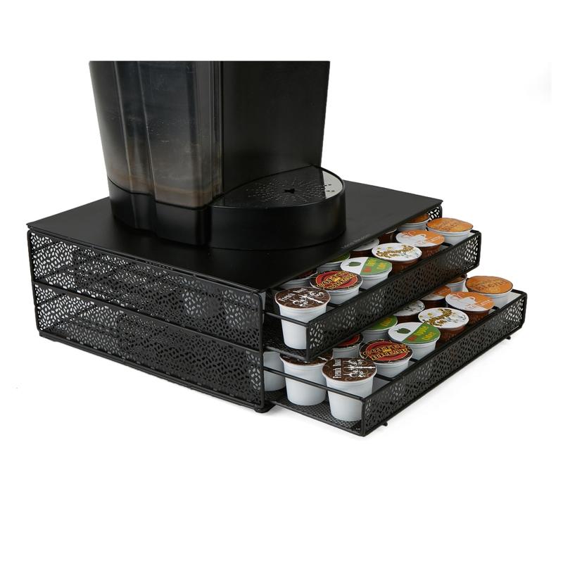 Mind Reader 2 Drawers Single Serve Coffee Pod Organizer, 5inH x 12-3/4inW x 13inL 72 Coffee Pod Capacity, Black MPN:DBMTRAY-BLK