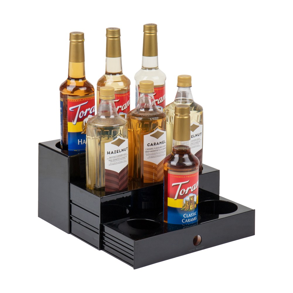 Mind Reader 9-Compartment Nested Syrup Bottle Holder, 7inH x 12-1/2inW x 14-1/4inD, Black MPN:SYRUPH9-BLK