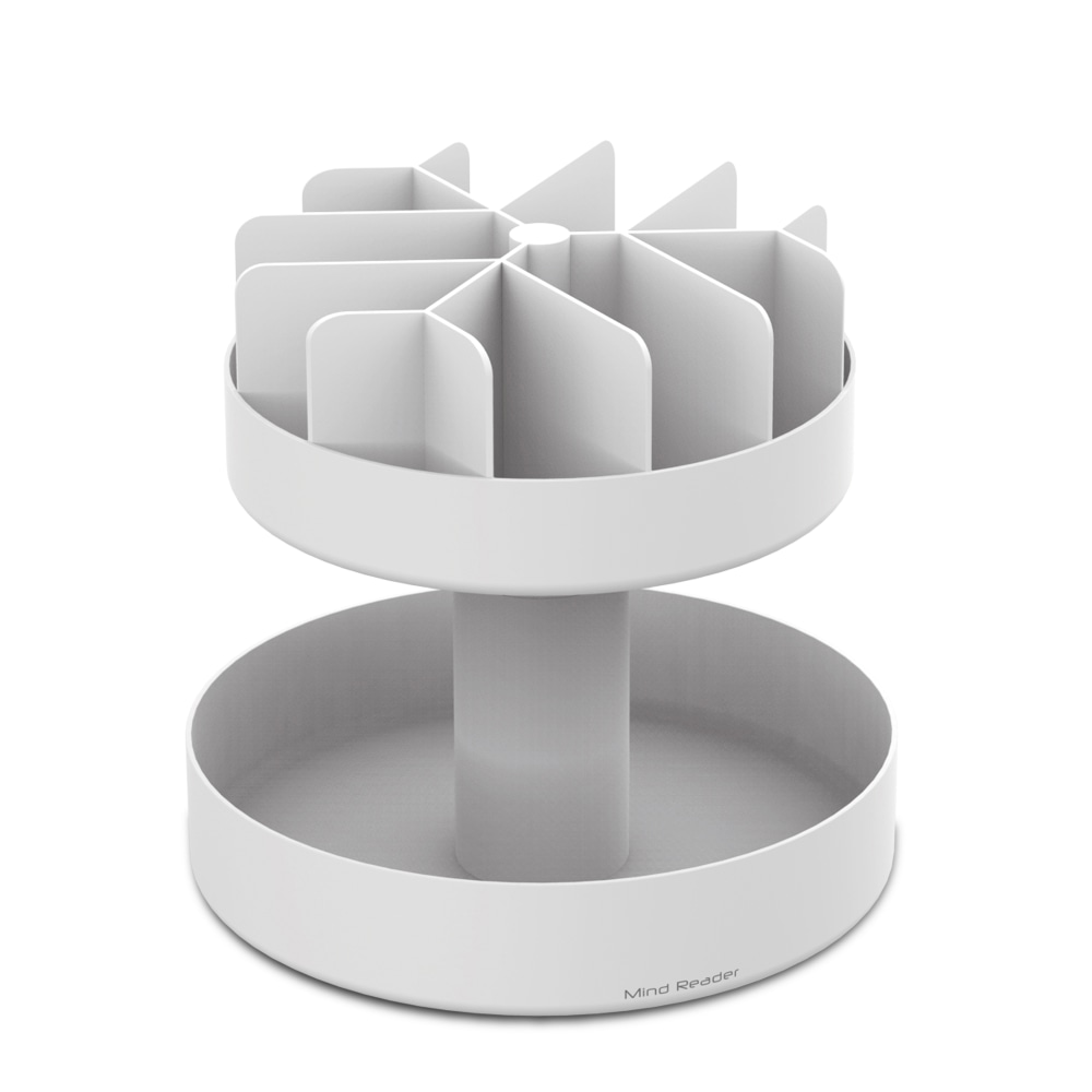 Mind Reader Anchor Collection 2-Tier Lazy Susan Countertop Organizer, 14inH x 14-1/4inW x 14-1/4inL, White MPN:SNACKCAR-WHT