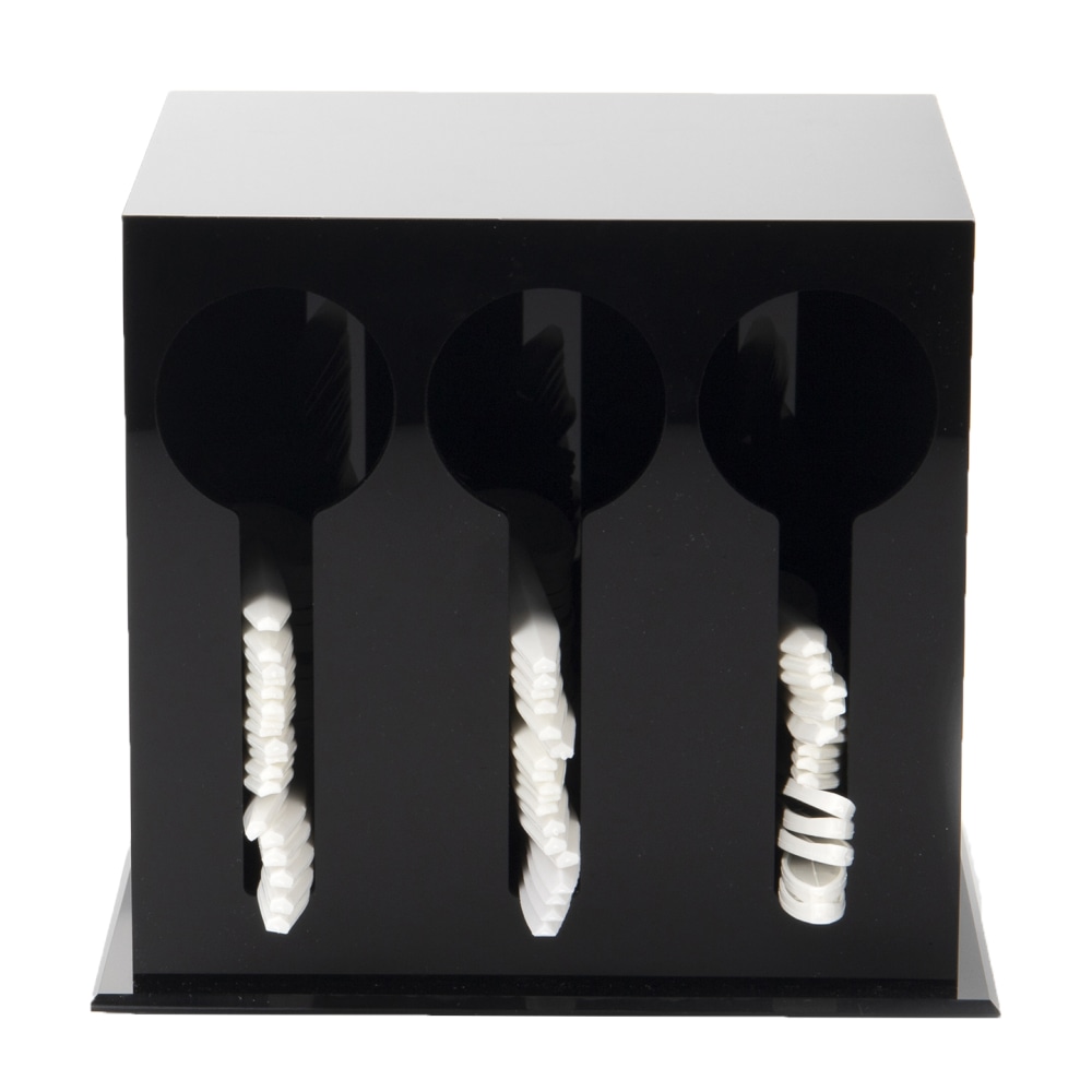 Mind Reader 3-Compartment Plastic Utensil Dispenser, 6inH x 5-3/4inW x 7inD, Black MPN:3CSTOR-BLK