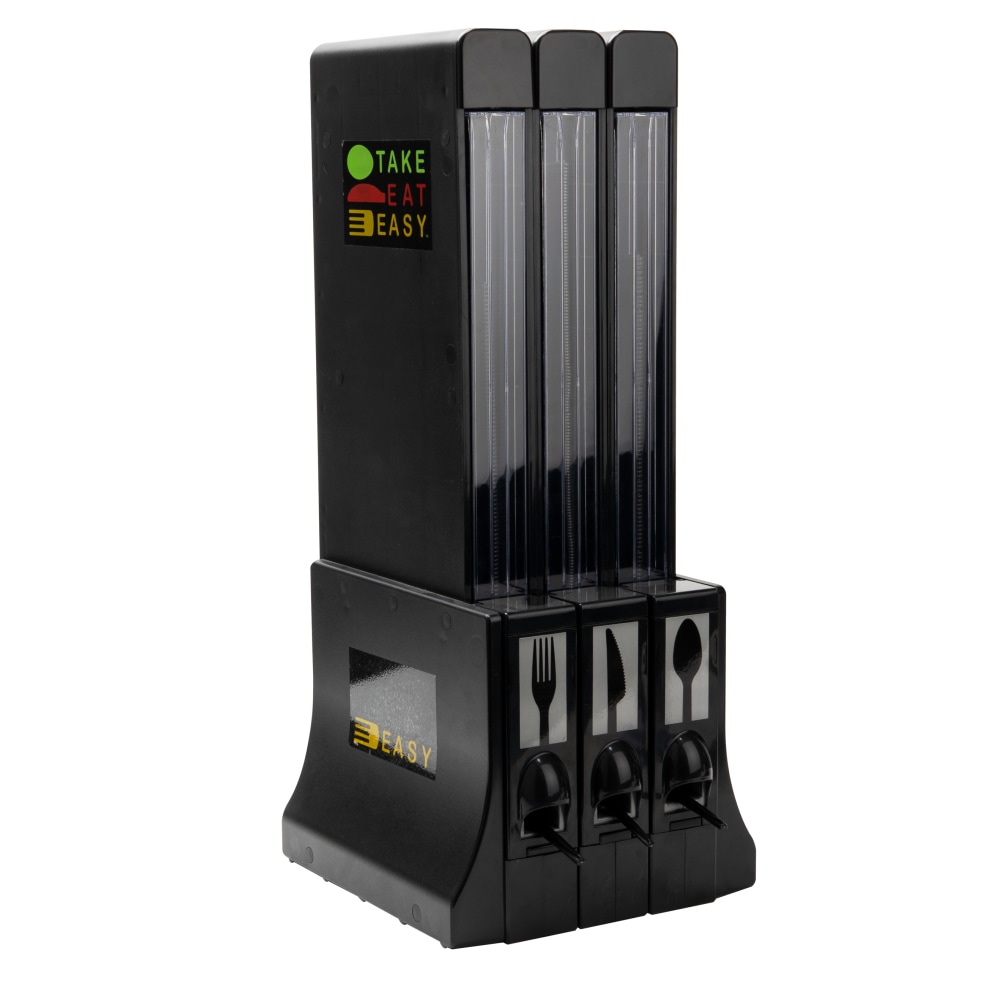 Mind Reader 3-Compartment Utensil Dispenser, 24-1/2inH x x 10-3/4inW x 10-1/4inL, Black MPN:CUTDISPBK-BLK