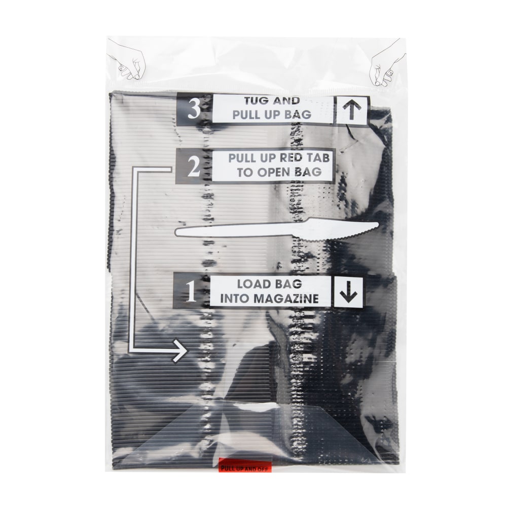 Mind Reader Knife Refill for CUTDISPBK-BLK Cutlery Storage, 1/5inH x 3/4inW x 6-1/2inL, Black, 100pcs MPN:PKNIFE100-BLK