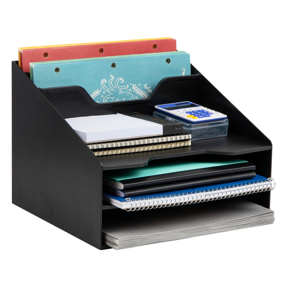 Mind Reader Desktop Organizer, 9-1/2inH x 11-3/4inW x 12-1/2inD, Black MPN:ANCHBOX5-BLK