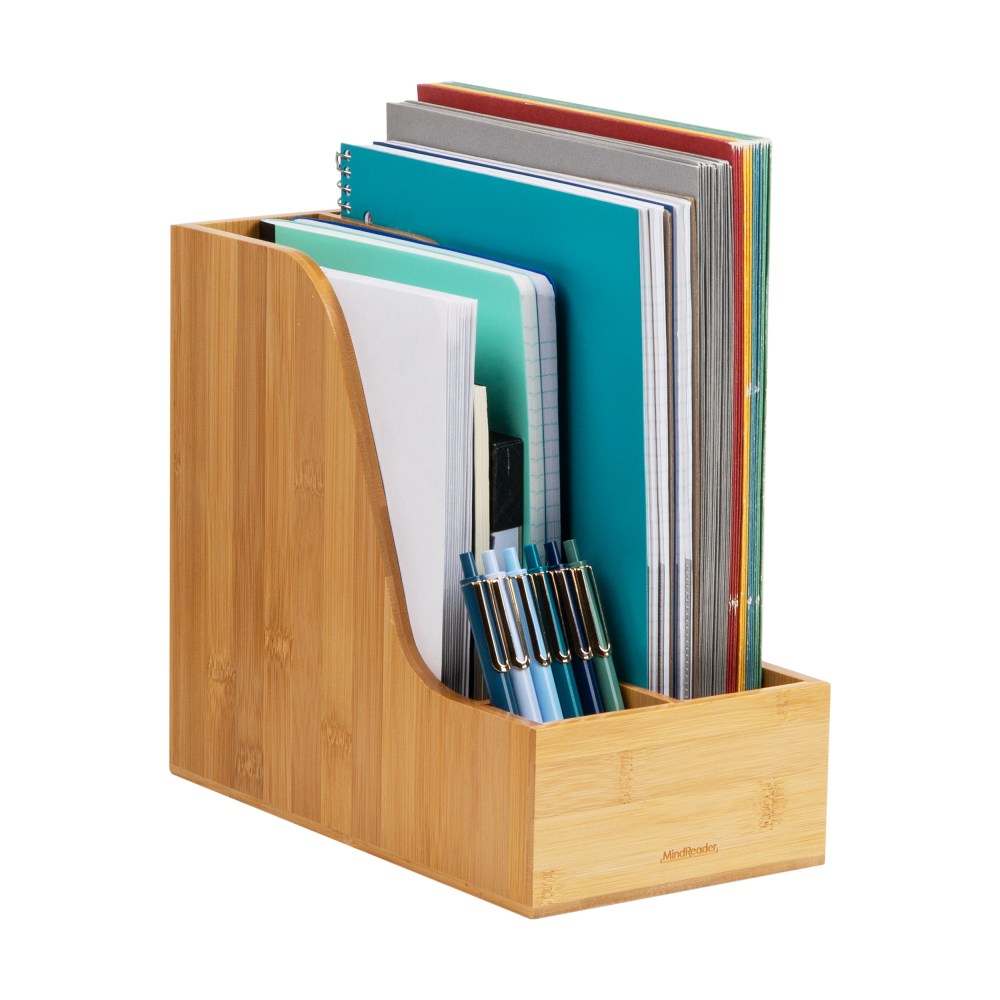 Mind Reader Vertical File Storage, 10inH x 11inW x 6inD, Brown MPN:BMAG-BRN