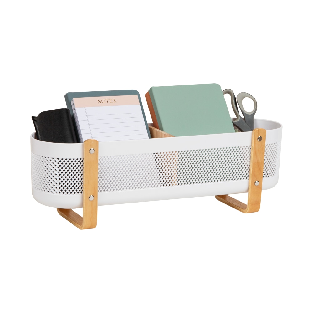 Mind Reader Divided Storage Basket With Legs, 6-1/2H