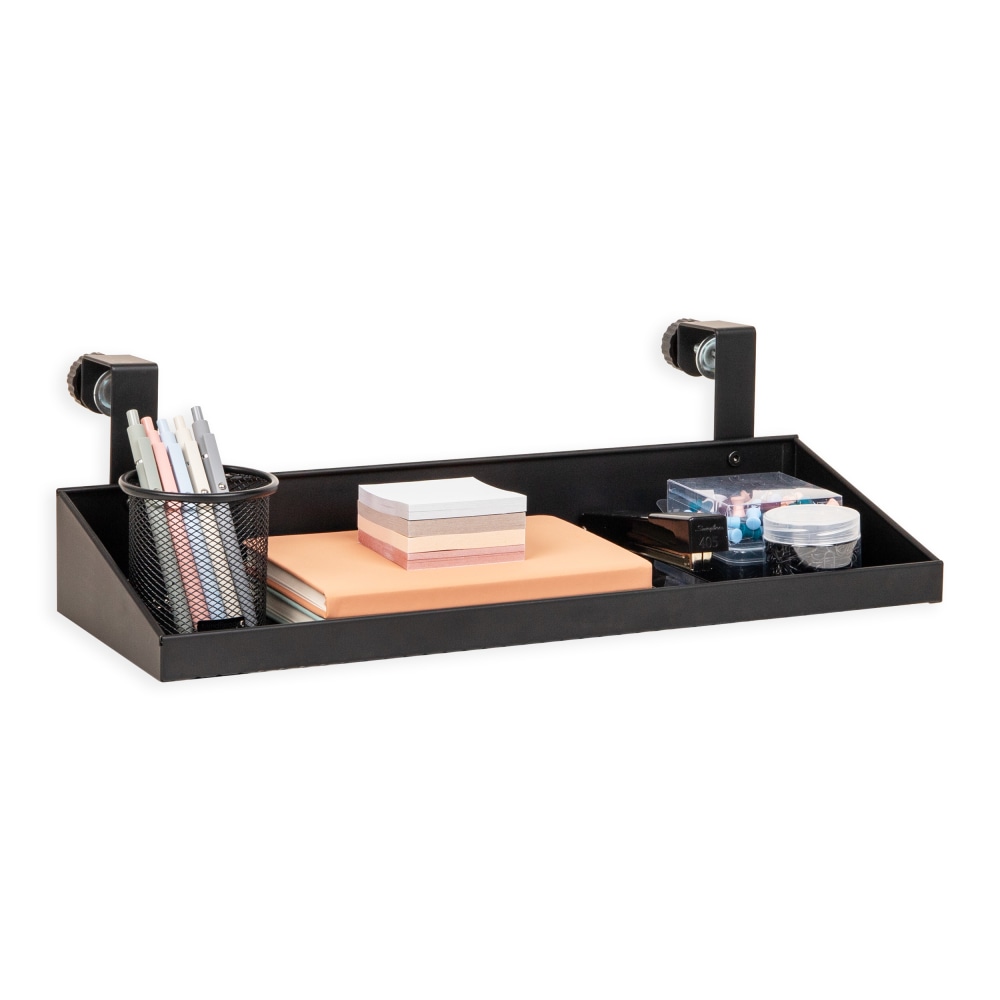 Mind Reader Hanging Cubicle Shelf, 7in x 20-1/4in, Black MPN:HANGSHELF-BLK