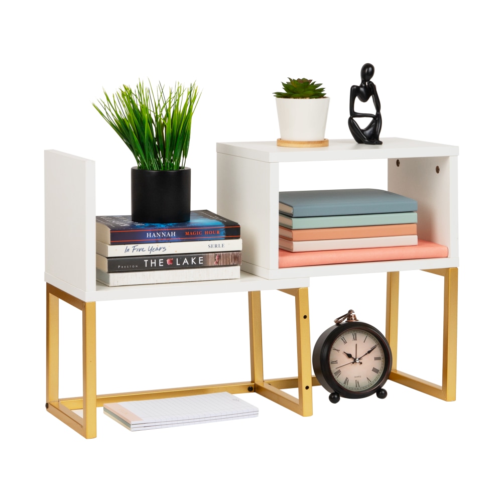 Mind Reader 5-Compartment Desktop Bookshelf, 15-3/4inH x 7-7/8inW x 23-2/3inD, White MPN:MDGDESK-WHT