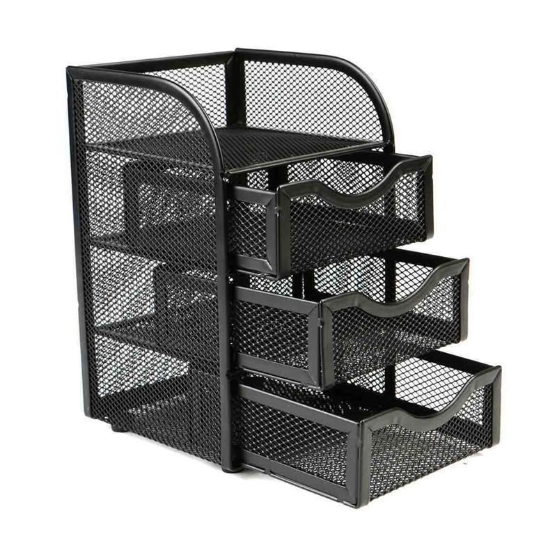 Mind Reader Mini Desk Supplies Office Supplies Organizer, 8inH x 5inW x 4-3/4inL, Black MPN:MESHMINI-BLK