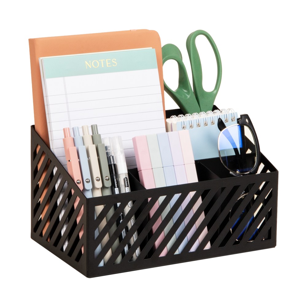 Mind Reader 5-Compartment Desktop Organizer And Mail Sorter, 4-3/4inH x 5-5/16inW x 8-1/2inD, Black, Total Qty 1 MPN:MOSORG-BLK