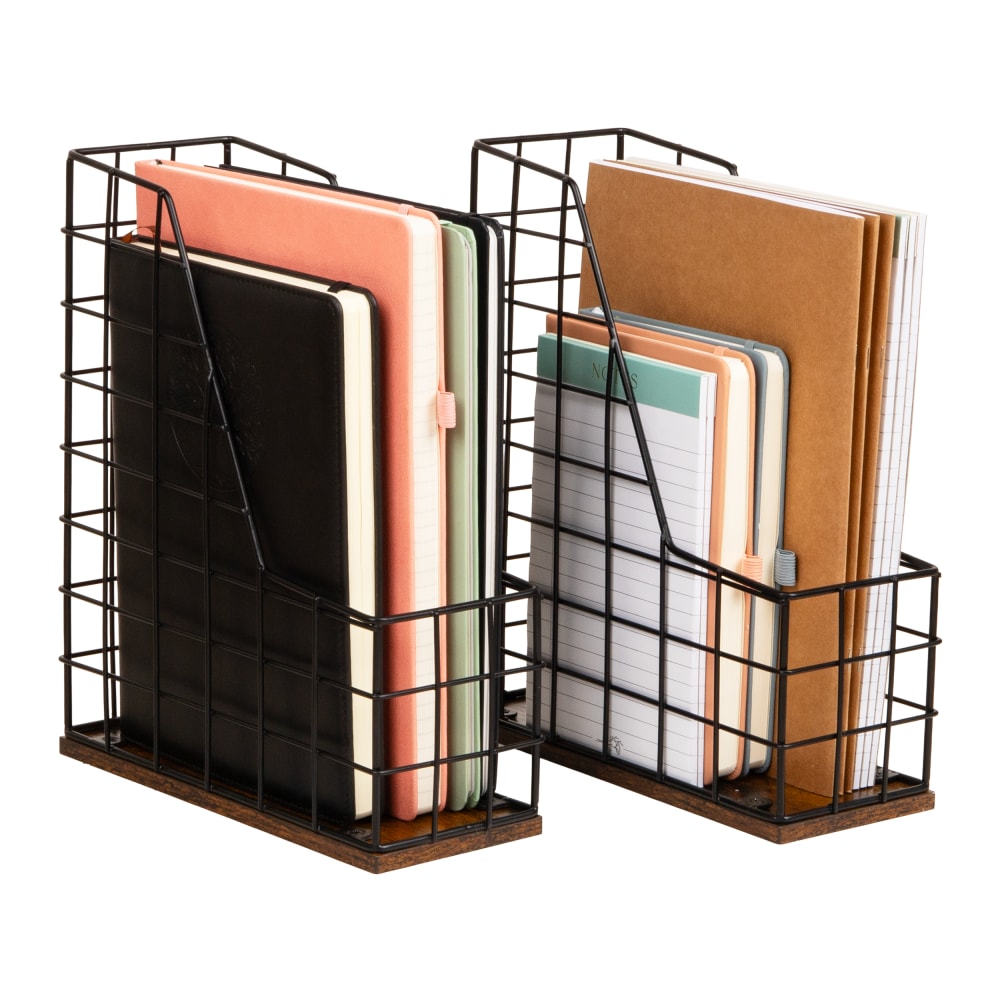 Mind Reader Vertical File Organizer, 12inH x 9-3/4inW x 4inD, Black, Total Qty 1 MPN:JMWIRE-BLK