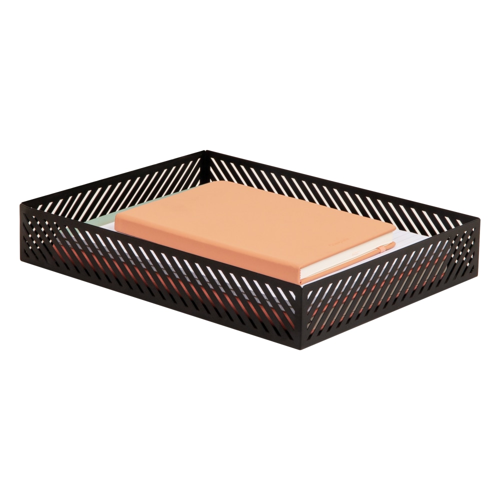 Mind Reader Metal Letter-Size Paper Tray, 2-1/4inH x 12-3/4inW x 9-3/4inD, Black, Total Qty 1 MPN:MOSTRAY-BLK