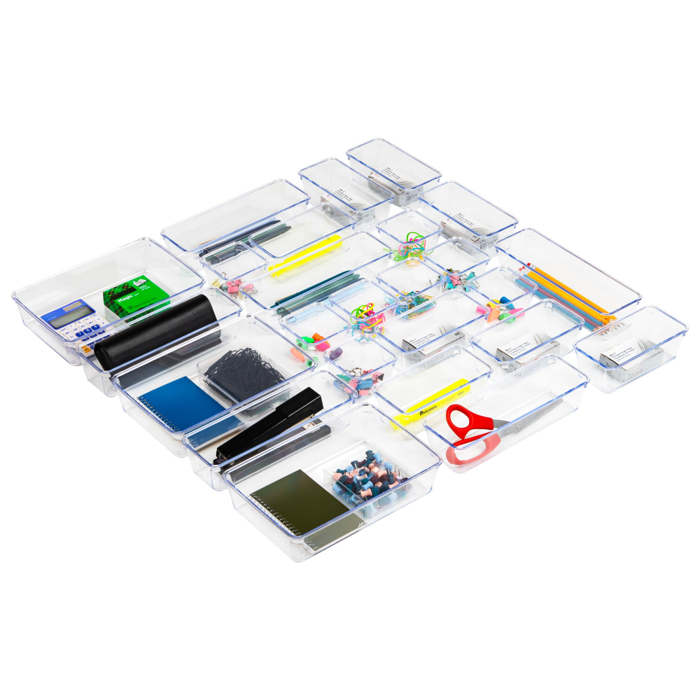 Mind Reader 25-Piece Drawer Organizer Set, Clear MPN:DRORG25-CLR