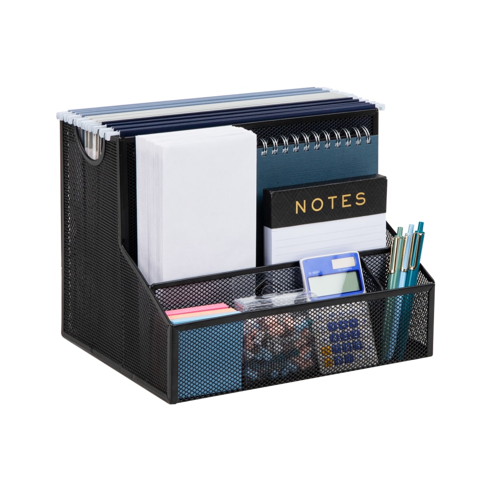 Mind Reader Desktop Organizer Vertical File Storage, 9-1/2inH x 9-1/2inW x 12-243/20 D, Black MPN:DEEPORG-BLK
