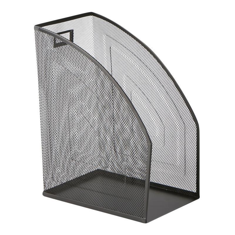 Mind Reader Large Vertical File Storage Basket 12-1/2inH x 10inW x 6-1/4inD, Black, Pack Of 2 Holders MPN:JMAG2-BLK