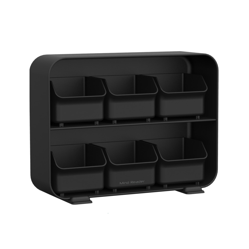 Mind Reader 6-Drawer Removable Tea Bag Organizer, 7-3/4inH x 3-1/4inW x 10-1/4inL, Black MPN:STBORG-BLK