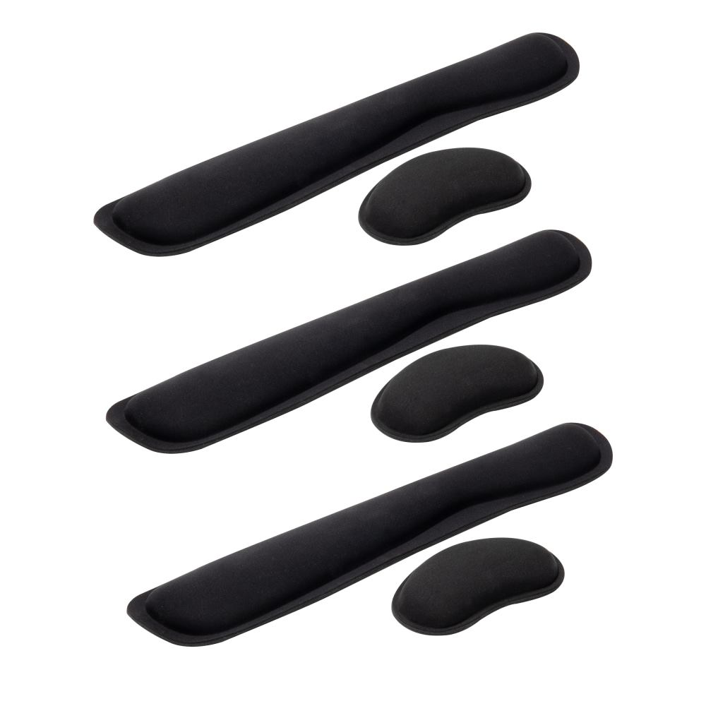 Mind Reader Ergonomic Keyboard and Mouse Wrist Rest Sets Gaming Accessory, 3/4in H x 3in W x 16-3/4, 