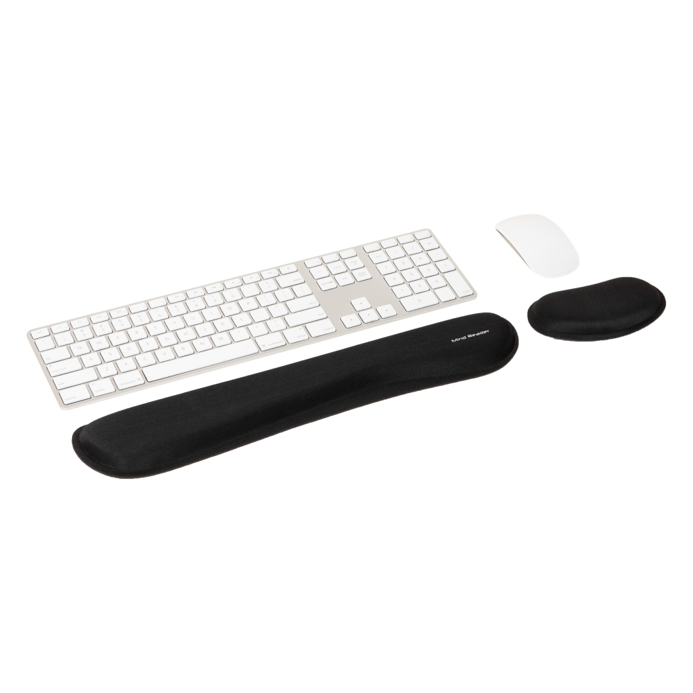 Mind Reader Ergonomic Keyboard and Mouse Wrist Rest Sets, 3/4inH x 3inW x 16-3/4, 