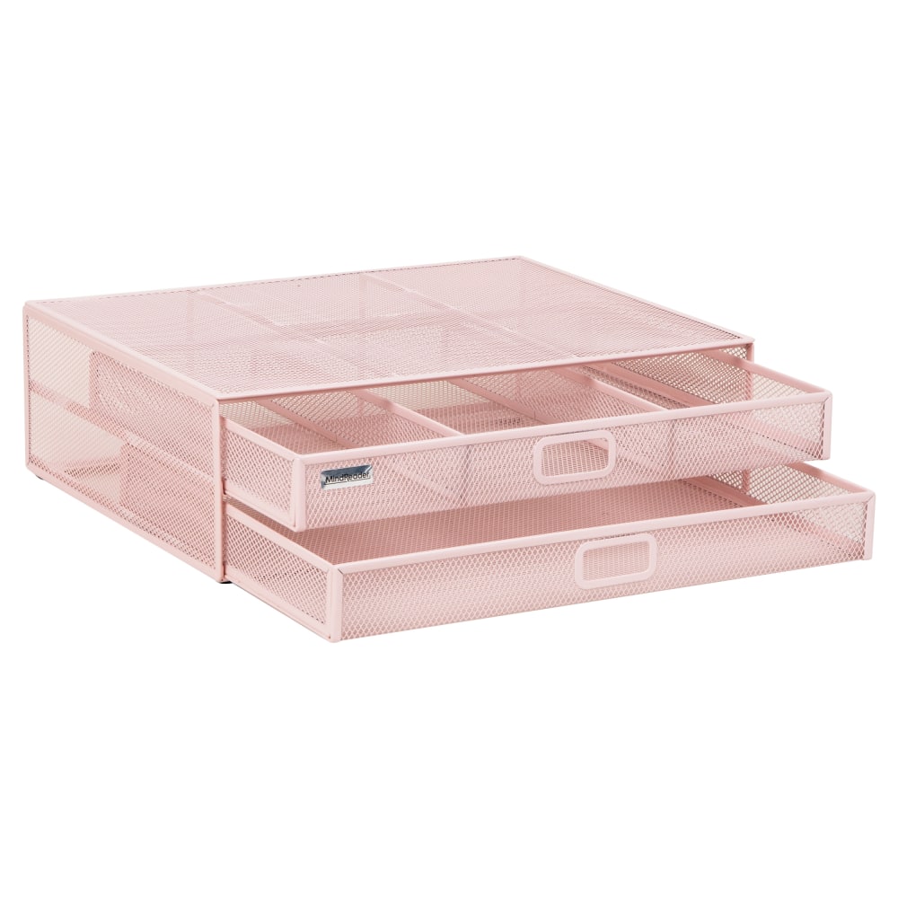 Mind Reader Metal Monitor Stand, 4-1/2inH x 12inW x 15-3/4inD, Pink MPN:2TDMESHY-PNK