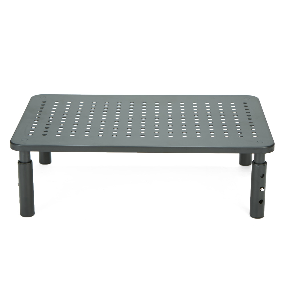 Mind Reader Metal Ventilated Monitor Stand with Adjustable Height, 5-1/2inH x 9-1/4inW x 14-1/2inD, Black MPN:4LEGMET-BLK