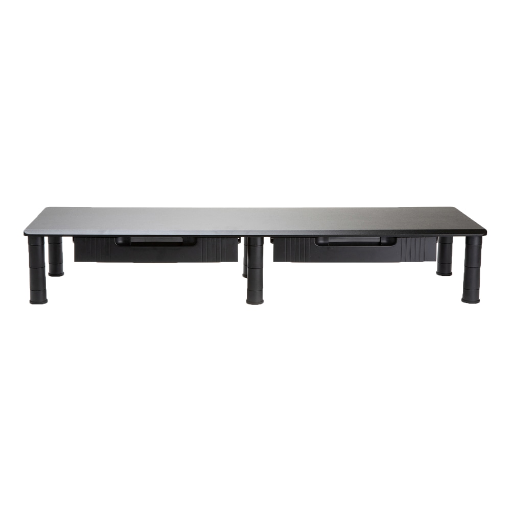 Mind Reader Dual-Monitor Stand With Drawers, 6-1/2inH x 11inW x 38-1/2inD, Black MPN:DUBMODR-BLK