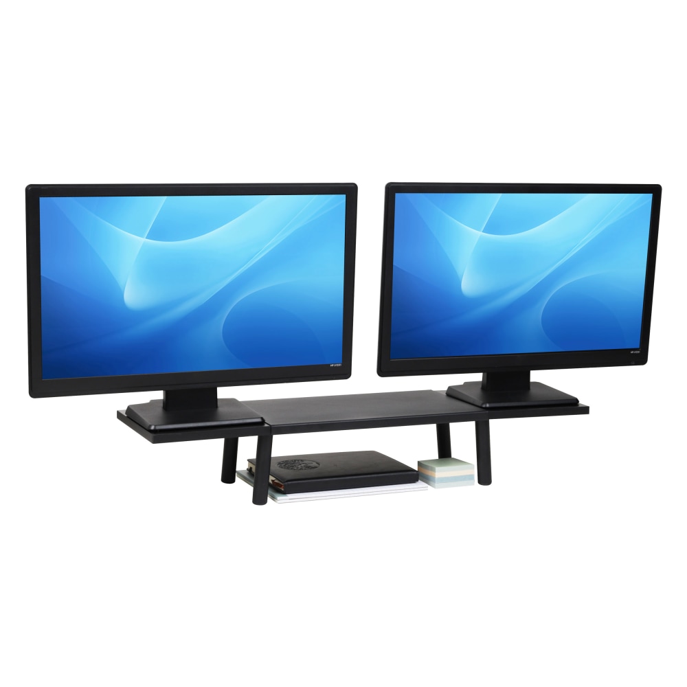 Mind Reader Extendable Dual Monitor Stand Desktop Riser, 5-1/2inH x 9inW x 31-1/2inD, Black, Total Qty 1 MPN:EXMON-BLK