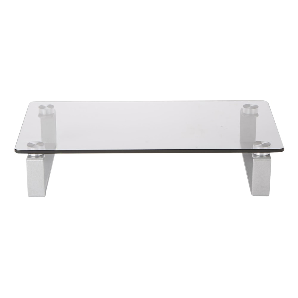 Mind Reader Glass Desktop Monitor Stand Riser for Computer, Laptop, Desk, 3inH x 22inW x 8-1/4inD, Clear MPN:GLASS-CLR