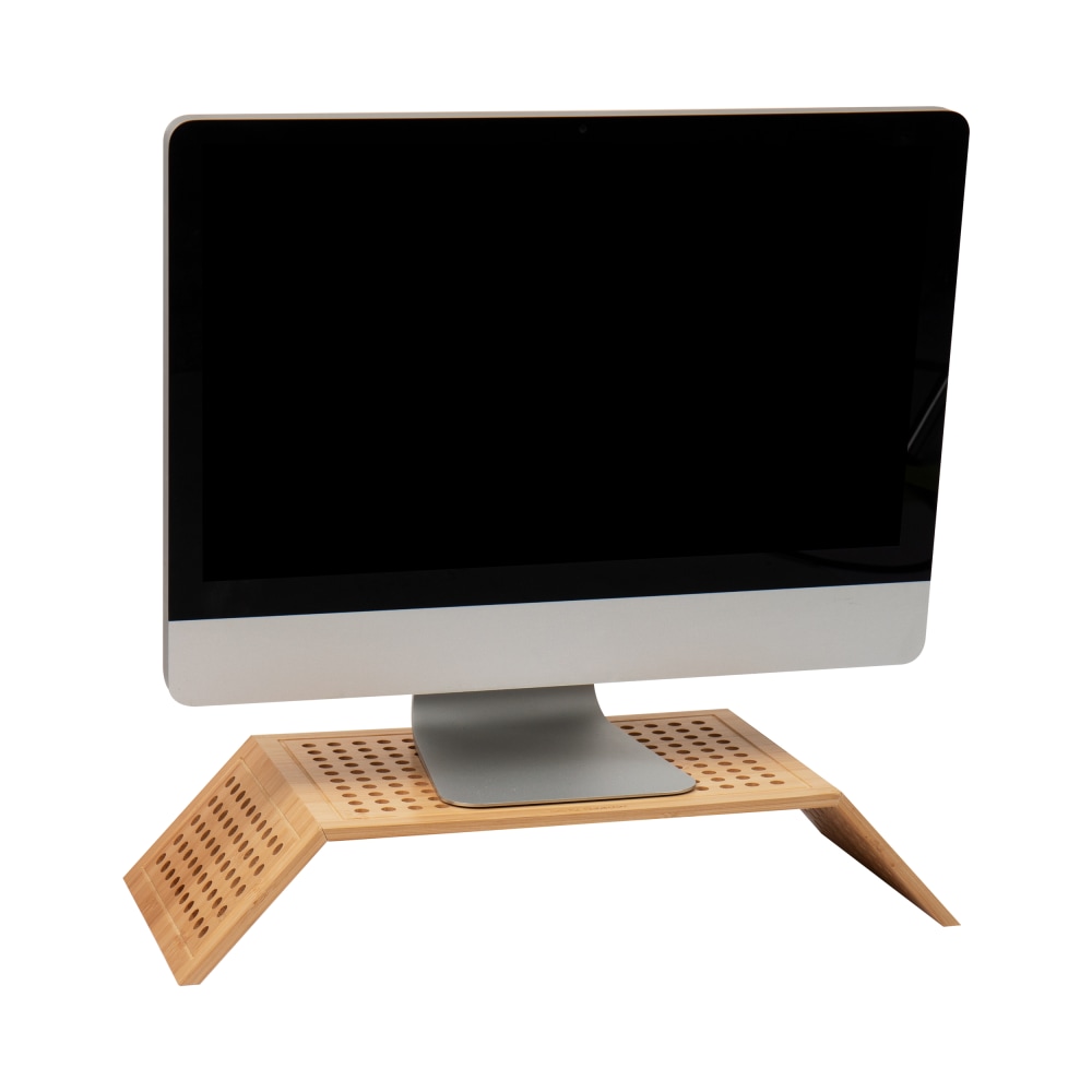 Mind Reader Monitor Stand For 22in Monitors, 4inH x 20-3/4inW x 9inD, Brown MPN:LATMON-BRN